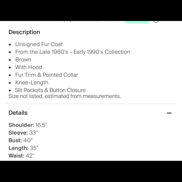 Amazing vintage  coat with real fur. One of a kind. - Picture 5 of 5